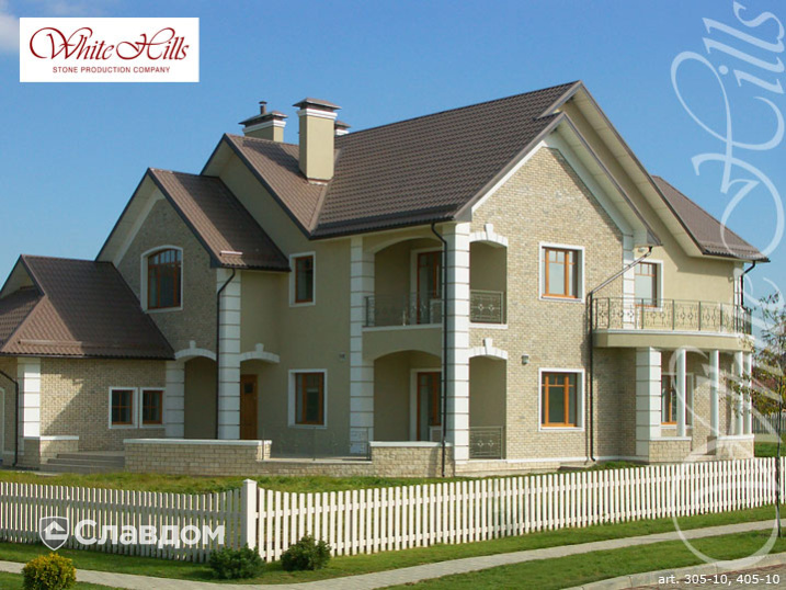 Частный дом с применением облицовочного камня White Hills Бремен Брик 305-10