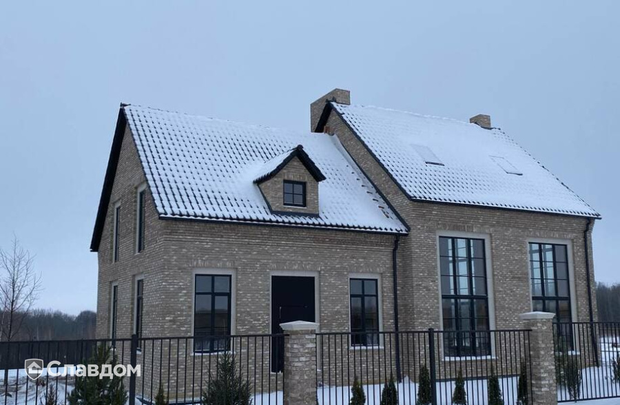 Загородный дом с облицовкой кирпичом Богандинский КЗ Стелс white
