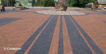 Площадь с применением брусчатки Penter Baltic Klinker Pavers Nuance и Dresden