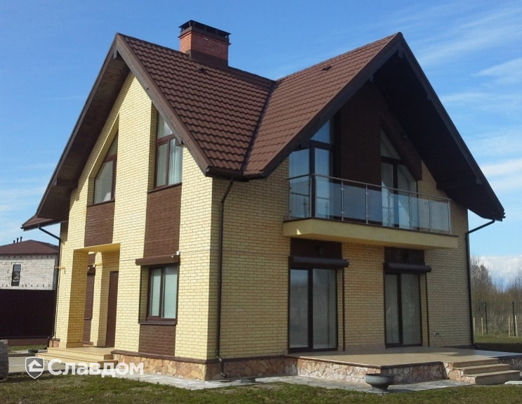 Частный дом с облицовкой Terca Safari,Terra flame