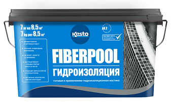Гидроизоляционная мастика Kesto Fiberpool, 14 кг