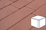 Плитка тротуарная Готика Profi, Куб, красный, частичный прокрас, б/ц, 80*80*80 мм