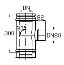 Тройник для дымохода Schiedel ICS 25 SW 80 90 град., D 300/350 мм