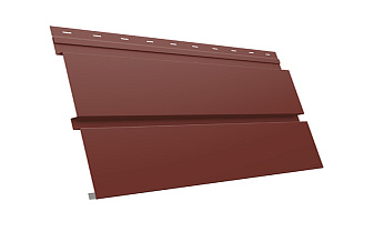 Софит металлический Grand Line Квадро брус без перфорации, сталь 0,5 мм Satin, RAL 3009 оксидно-красный