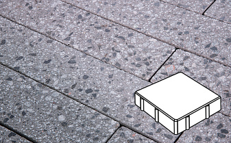 Плитка тротуарная Готика, Granite FINERRO, Квадрат без фаски, Галенит, 150*150*100 мм