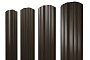 Штакетник Twin фигурный 0,5 Satin Matt TX RR 32 темно-коричневый