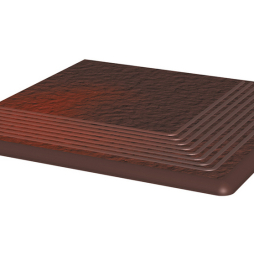Клинкерная угловая ступень Paradyz Cloud Brown, структурная, 300*300*11 мм