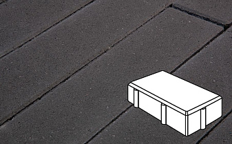 Плитка тротуарная Готика Profi, Брусчатка, черный, частичный прокрас, с/ц, 200*100*70 мм