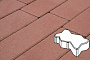 Плитка тротуарная Готика Profi, Зигзаг/Волна, красный, частичный прокрас, б/ц, 225*112,5*60 мм