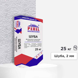 Минеральная штукатурка Perel Cemento, шуба 2 мм, белая, 25 кг