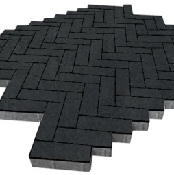 Плитка тротуарная SteinRus Паркет Б.2.П.6, гладкая, черный, 210*70*60 мм