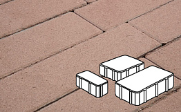 Плитка тротуарная Готика Profi, Новый Город, коричневый, частичный прокрас, б/ц, толщина 80 мм, комплект 3 шт