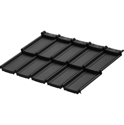 Модульная металлочерепица Aquasystem Берген PU RoofTop Кашемир RAL 9005, 1165*415 мм