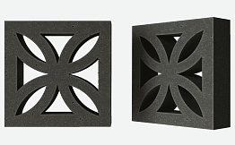 Декоративный бриз-блок Mesterra Cobogo 0201, черный, 250*250*70 мм