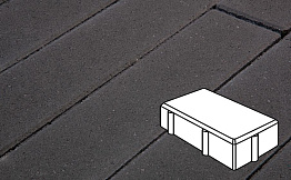Плитка тротуарная Готика Profi, Брусчатка Б.2.П.6, черный, частичный прокрас, с/ц, 200*100*60 мм