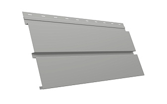Софит металлический Grand Line Квадро брус без перфорации, сталь 0,45 мм PE, RAL 9006 бело-алюминиевый
