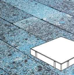 Плитка тротуарная Готика, Granite FINO, Квадрат Б.6.К.10, Азул Бахия, 600*600*100 мм