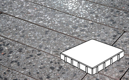 Плитка тротуарная Готика, City Granite FINO, Квадрат, Галенит, 400*400*80 мм