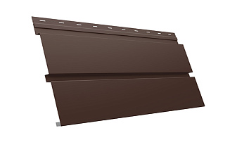 Софит металлический Grand Line Квадро брус без перфорации, сталь 0,5 мм PurLite Matt, RAL 8017 шоколад
