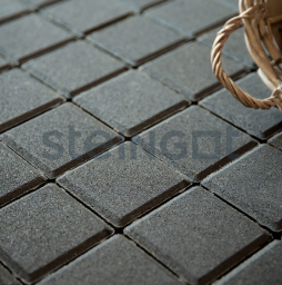 Плитка тротуарная Steingot Моноцвет, Квадрат, черный, 200*200*60 мм