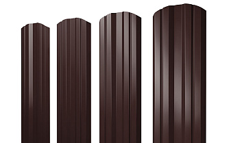 Штакетник Twin фигурный 0,5 GreenCoat Pural BT RR 887 шоколадно-коричневый