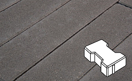 Плитка тротуарная Готика Profi, Катушка, темно-серый, частичный прокрас, с/ц, 200*165*80 мм
