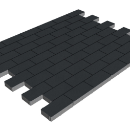 Плитка тротуарная SteinRus Прямоугольник А.6.П.4 гладкая черный, 200*100*40 мм