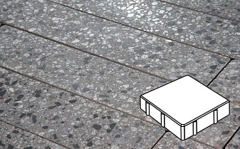 Плитка тротуарная Готика, Granite FINO, Квадрат, Галенит, 150*150*80 мм