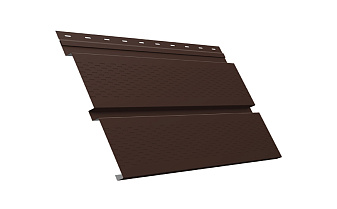 Софит металлический Grand Line Квадро брус с полной перфорацией, сталь 0,5 мм Rooftop Matte, RAL 8017 шоколад