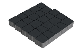 Плитка тротуарная SteinRus Аттика, гладкая, черный, толщина 60 мм