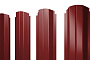 Штакетник П-образный А фигурный 0,45 PE RAL 3011 коричнево-красный