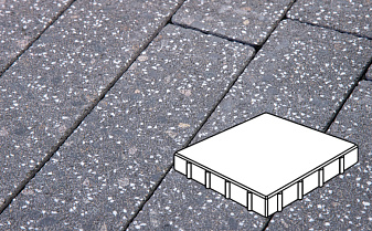 Плитка тротуарная Готика, Granite FINERRO, Квадрат, Ильменит, 400*400*60 мм