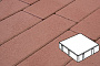 Плитка тротуарная Готика Profi, Квадрат без фаски, красный, частичный прокрас, б/ц, 150*150*100 мм