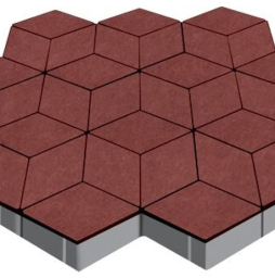Плитка тротуарная SteinRus Полярная звезда Б.5.Ф.8, гладкая, винный, 250*150*60 мм