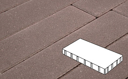 Плитка тротуарная Готика Profi, Плита, коричневый, частичный прокрас, с/ц, 600*200*80 мм