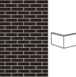 Клинкерная плитка угловая King Klinker Free Art 17 Onyx black, 240*71*115*10 мм