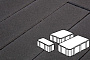 Плитка тротуарная Готика Profi, Новый Город, черный, частичный прокрас, с/ц, толщина 80 мм, комплект 3 шт