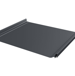 Фальцевая кровля Grand Line Кликфальц® Pro с пленкой на замках Rooftop Matte RAL 7024 мокрый асфальт