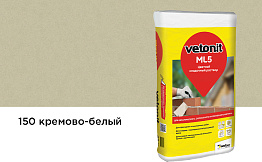Цветной кладочный раствор weber.vetonit МЛ 5, кремово-белый, №150 зимний, 25 кг