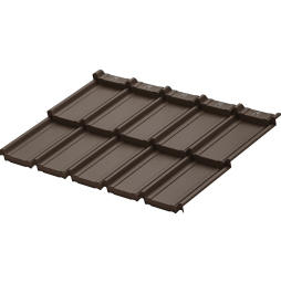 Модульная металлочерепица Aquasystem Берген XXL PU RoofTop Кашемир RR 32, 1165*865 мм 