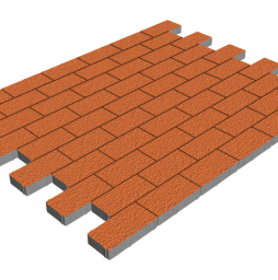 Плитка тротуарная SteinRus Прямоугольник А.6.П.4 Native оранжевый, 200*100*40 мм