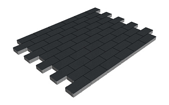 Плитка тротуарная SteinRus Прямоугольник А.6.П.4, гладкая, черный, 200*100*40 мм