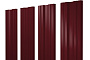 Штакетник П-образный А фигурный Drap TX RAL 3005 красное вино