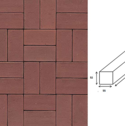 Клинкерная брусчатка Muhr №03 Naturrot, 240*55*52 мм