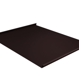 Фальцевая кровля Grand Line двойной стоячий фальц с пленкой на замках Satin Matt RAL 8017 шоколад