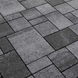Плитка тротуарная Мюнхен Б.2.Фсм.6 листопад гранит антрацит, комплект 4 шт, толщина 60 мм