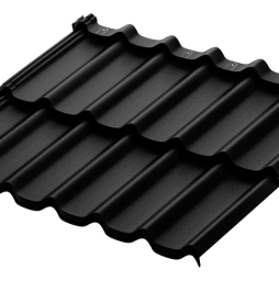 Модульная металлочерепица Aquasystem Стокгольм XXL RoofTop Бархат RAL 9005, 1185*875 мм