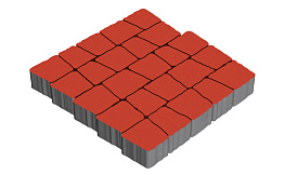 Плитка тротуарная SteinRus Аттика, гладкая, красный, толщина 60 мм