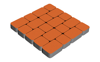 Плитка тротуарная SteinRus Инсбрук Альт Дуо, гладкая, оранжевый, толщина 60 мм