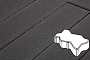 Плитка тротуарная Готика Profi, Зигзаг/Волна, черный, частичный прокрас, с/ц, 225*112,5*60 мм